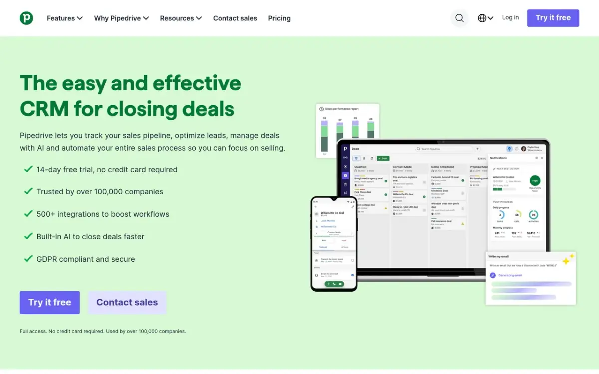 Pipedrive website